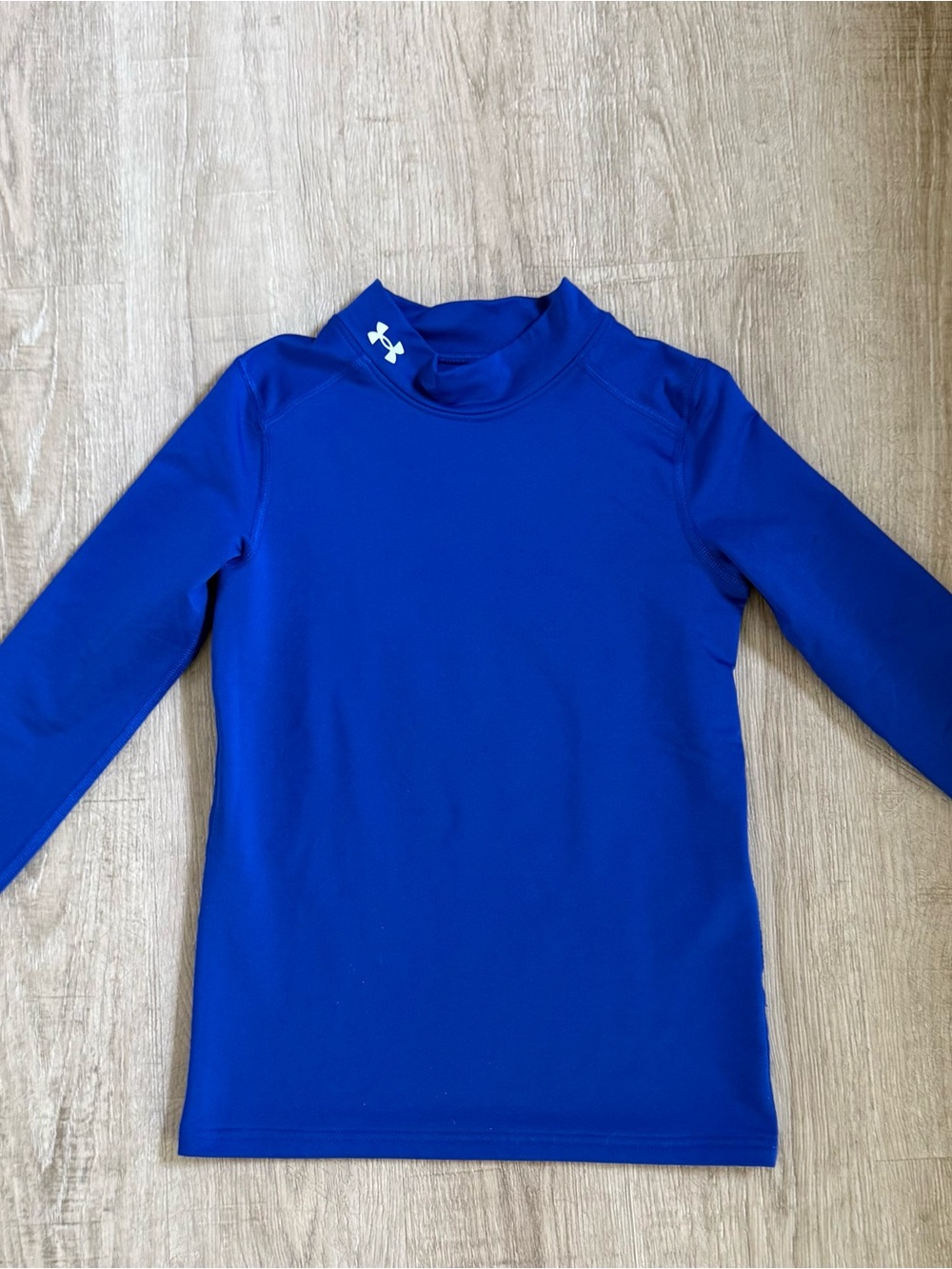 Under Armour Youth Medium ColdGear Mock Neck Compression Shirt Royal Blue